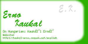 erno kaukal business card